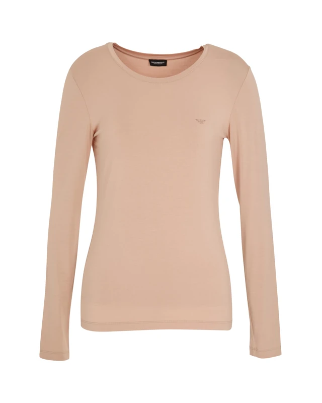 Woman's Essential Studs Long Sleeve Crew Neck T-Shirt Pink XL Regular FIT