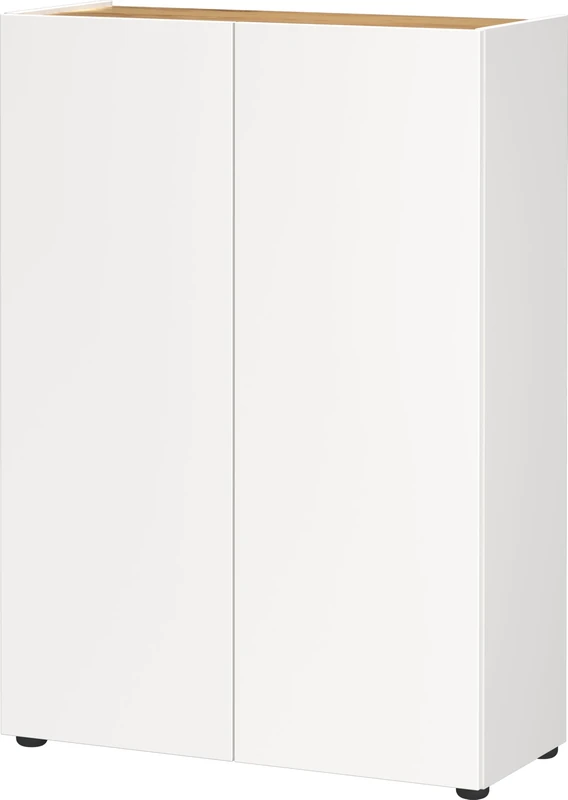 Germania GW-ALVIANO Shoe cabinet 1590-513, in White/Navarra-oak repro, with space for up to 12 pairs of shoes, 74 x 105 x 33 cm (WxHxD)