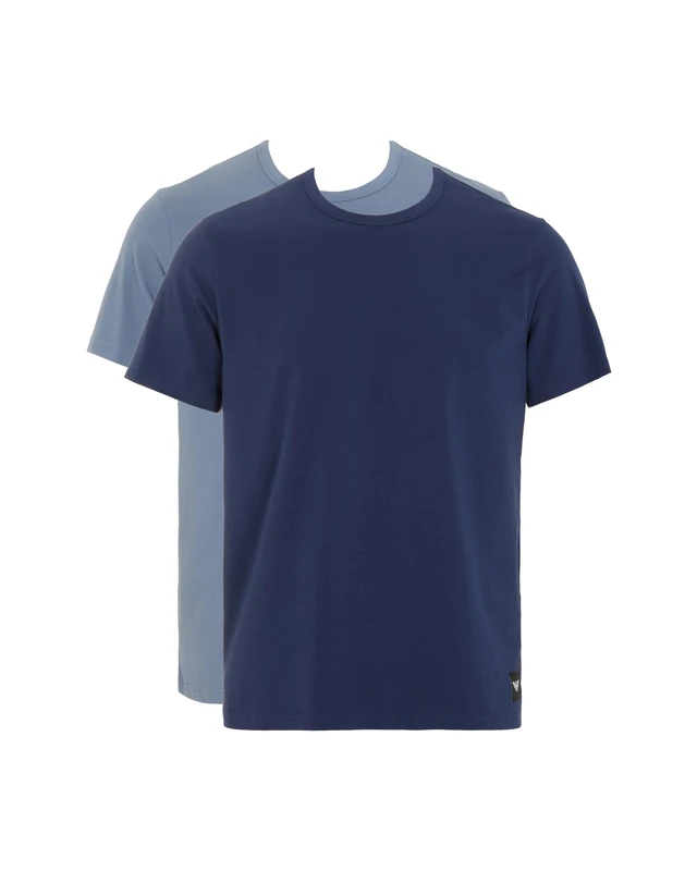 Man's Essential LOGOLABEL 2-Pack Crew Neck T-Shirt Grey M Regular FIT