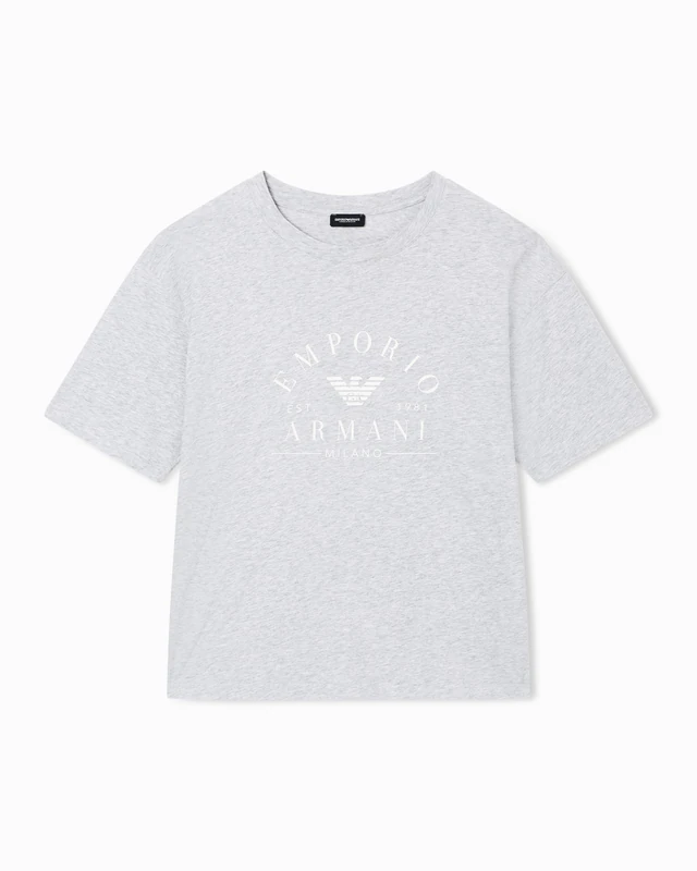 Woman's Iconic Logoband Crew Neck T-Shirt Grey L Loose FIT