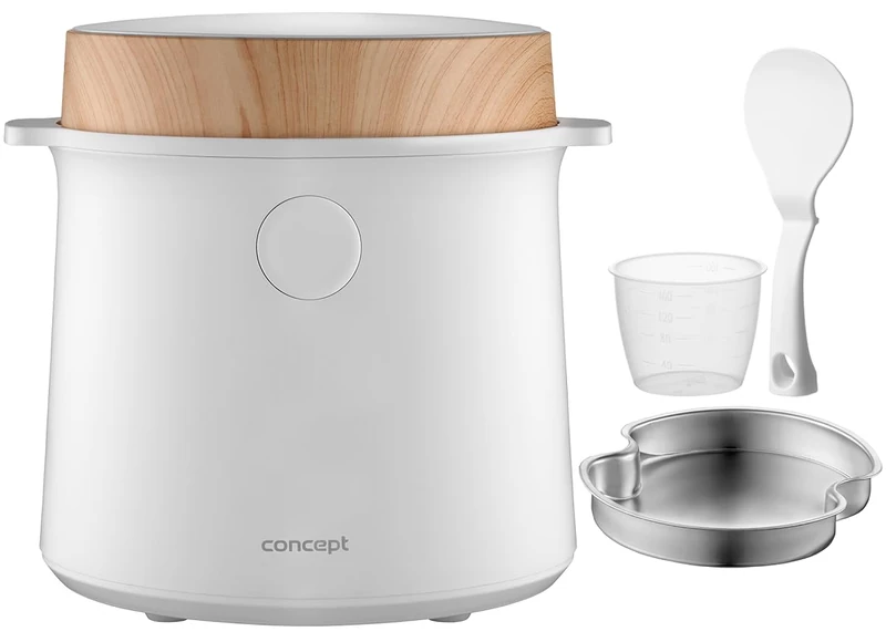 Concept RE3030 Digital Rice Cooker 1.5 L White Wood Decor