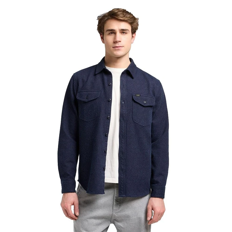 LEE - Shirt Men - Relaxed Fit - Workwear Shirt - Indigo Jaspe