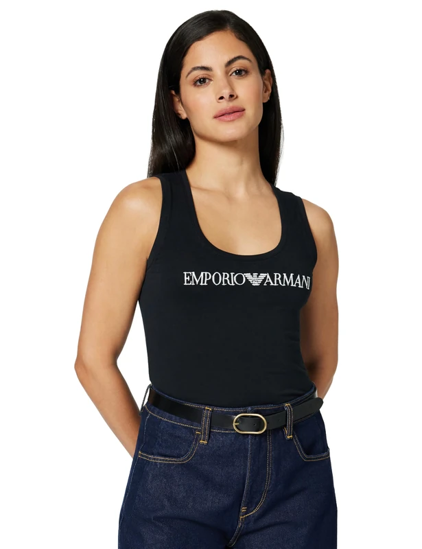 Emporio Armani Woman's Everyday Cotton Underwear Tank Black M