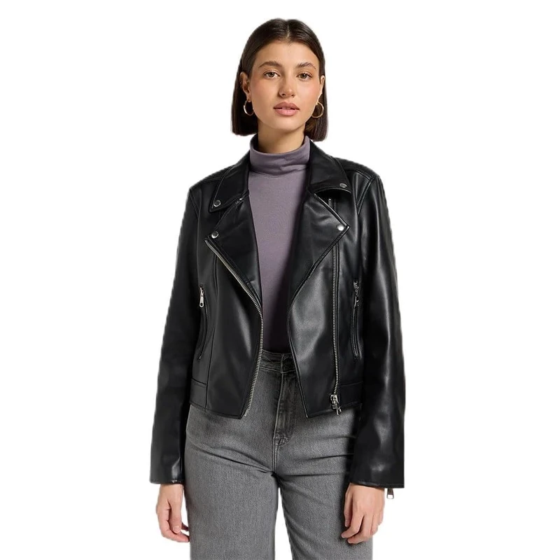 Lee Women's Moto Jacket, Black, XL