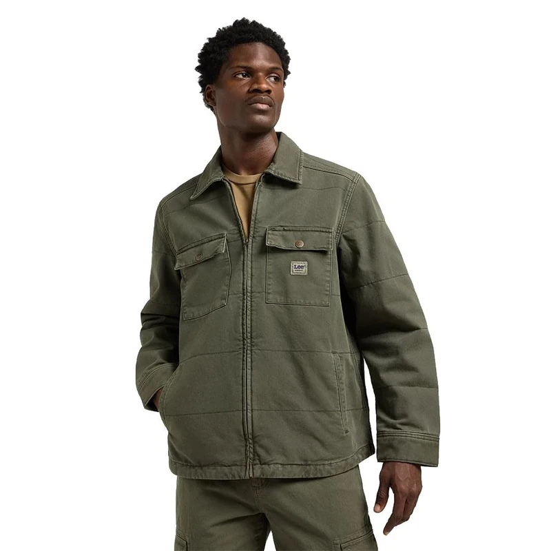 Lee Men's Quilted Workwear Jacket, Oak Moss, M