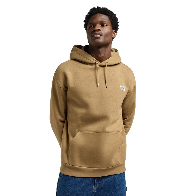 Lee Men's Ww Hoodie Hooded Sweatshirt, Dark Khaki, L