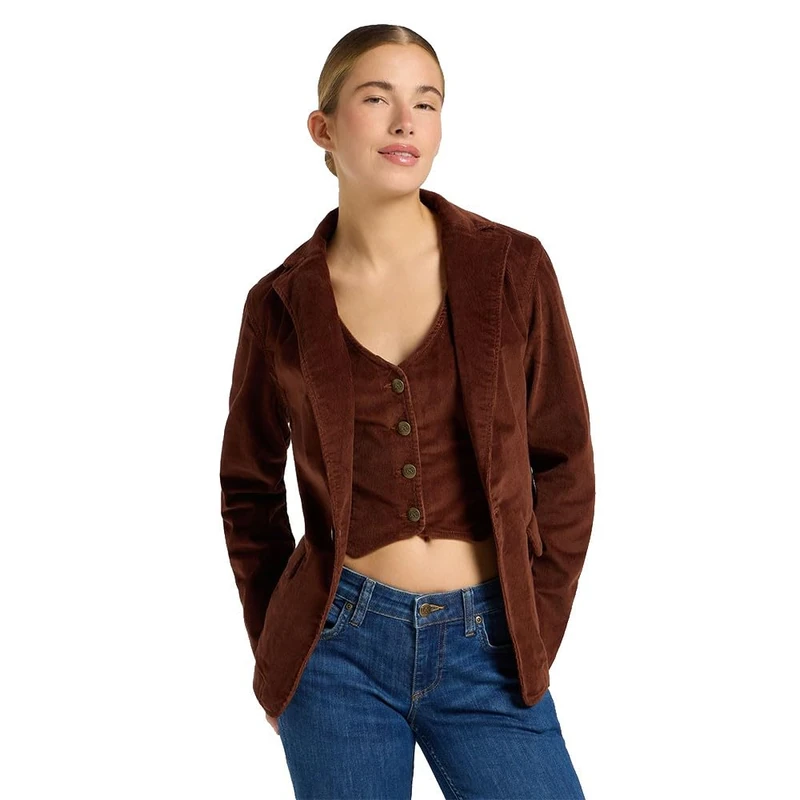 Lee Women's Structured Blazer Jacket, Luxe Brown, S
