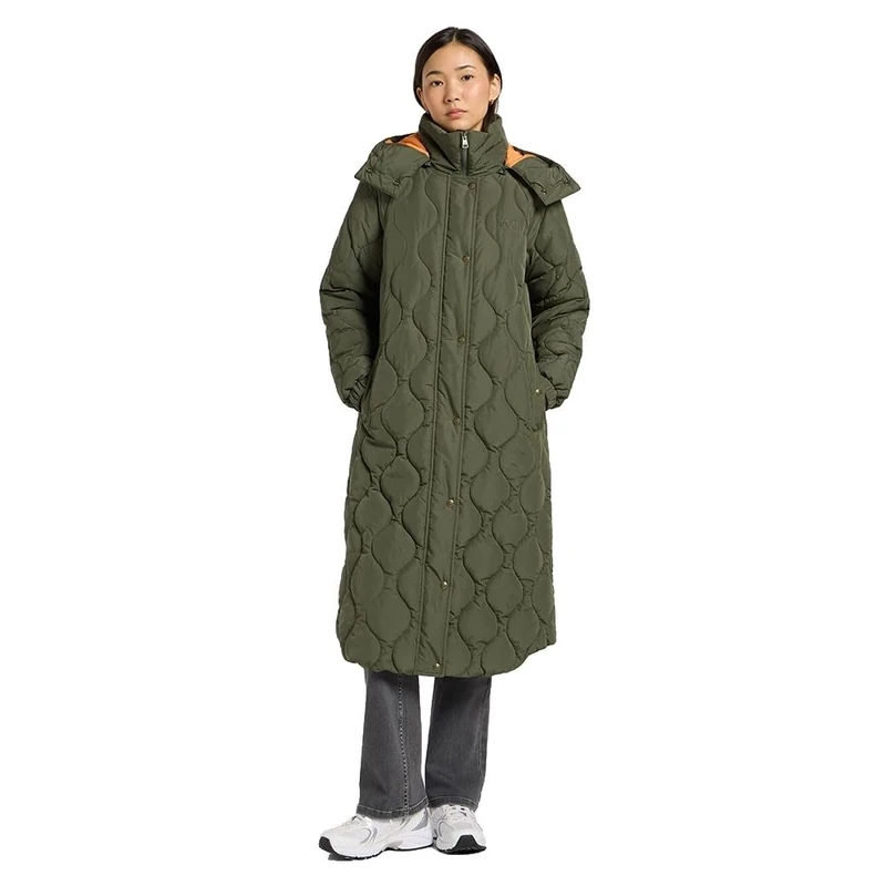 Lee Women's Long Puffer Jacket, Oak Moss, S