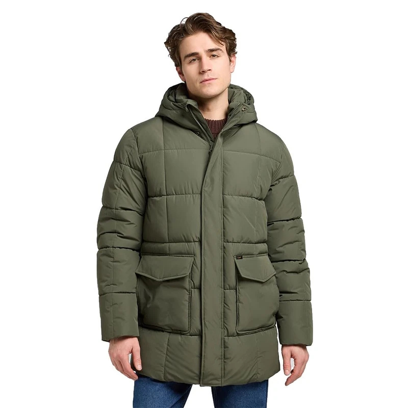 Lee Men's Mercury Puffer JKT Jacket, Olive Grey, XL