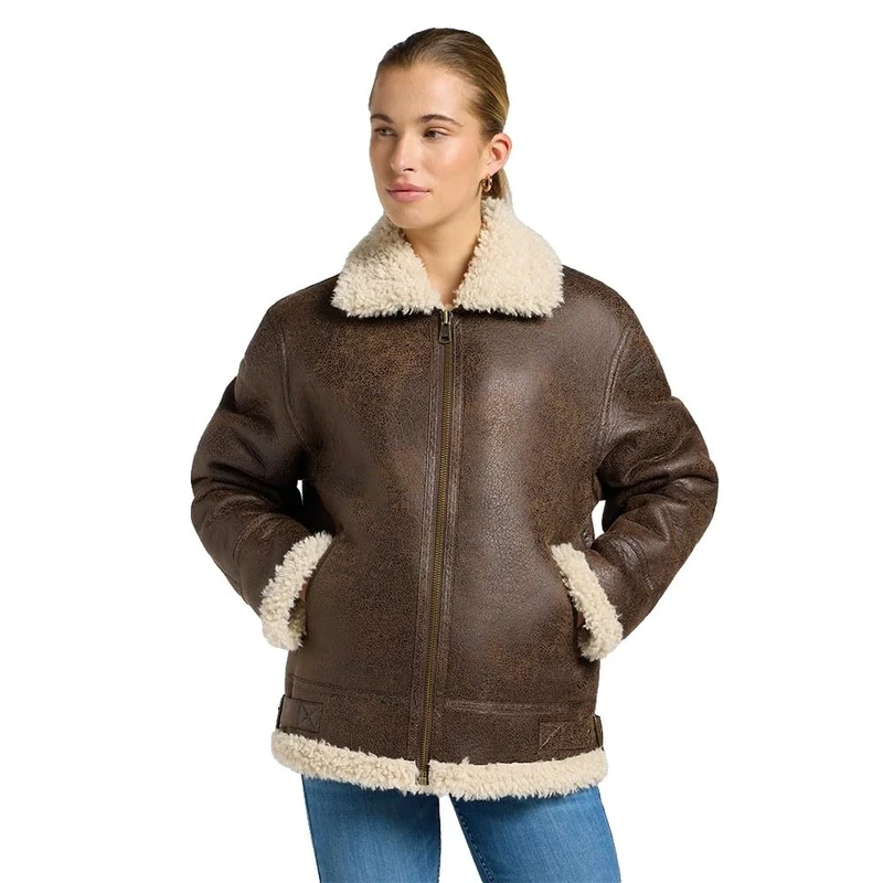 Lee Women's Aviator Jacket, Luxe Brown, M