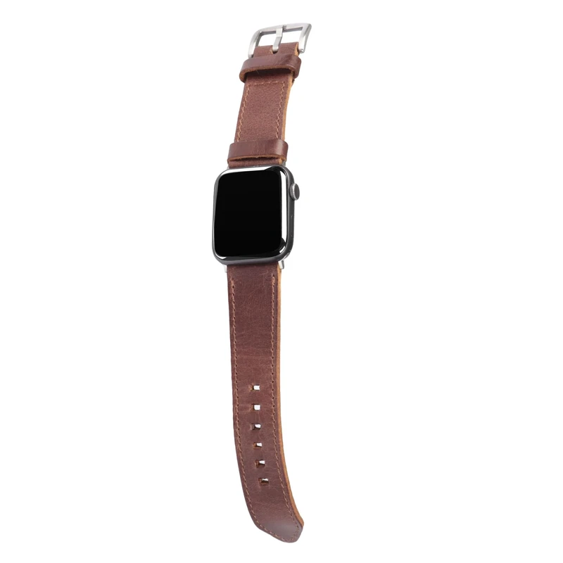 MegaGear Top Grain Leather Apple Watch Band Strap - Replacement Men & Women 42mm - 49mm and 38mm - 41mm, Apple Watch Series Ultra, Ultra2, 10, 9, 8, 7, 6, 5, 4, 3, SE