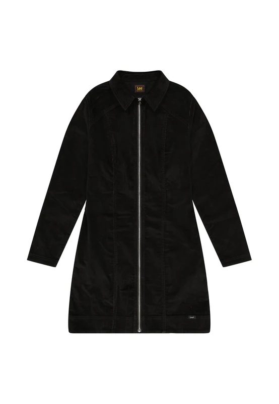 Lee Women's Zip Front Dress Casual, Black, L
