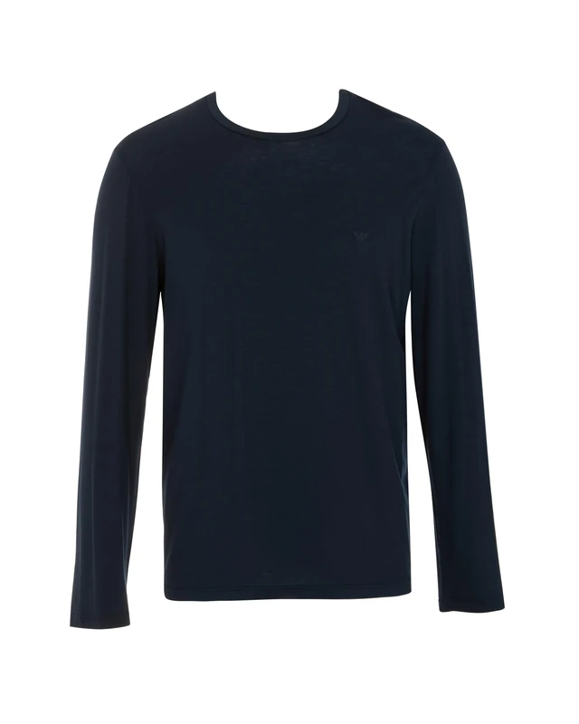 Emporio Armani MAN'S TECH WOOL LONG SLEEVE CREW NECK T-SHIRT BLACK M REGULAR FIT