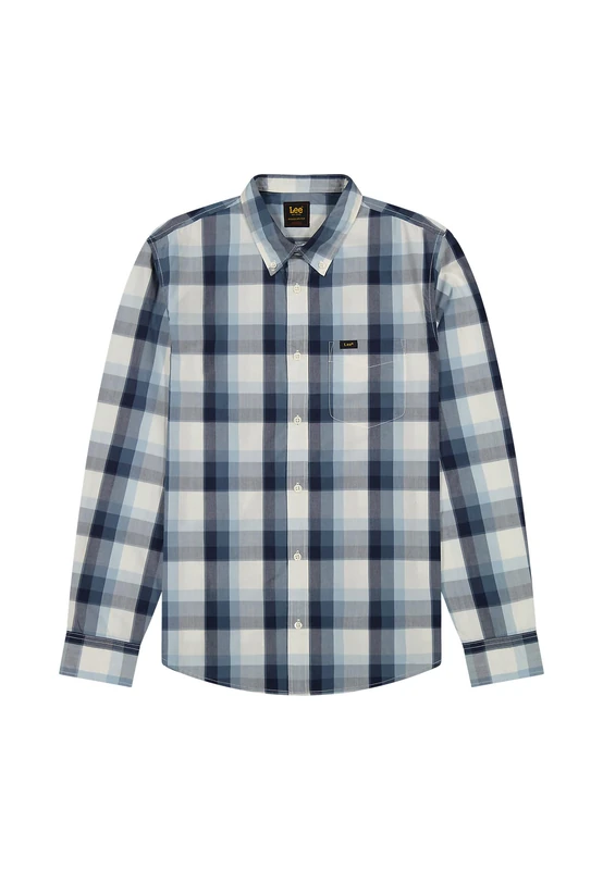 Lee Men's Button Down Shirt, Vintage Blue Ombre, L