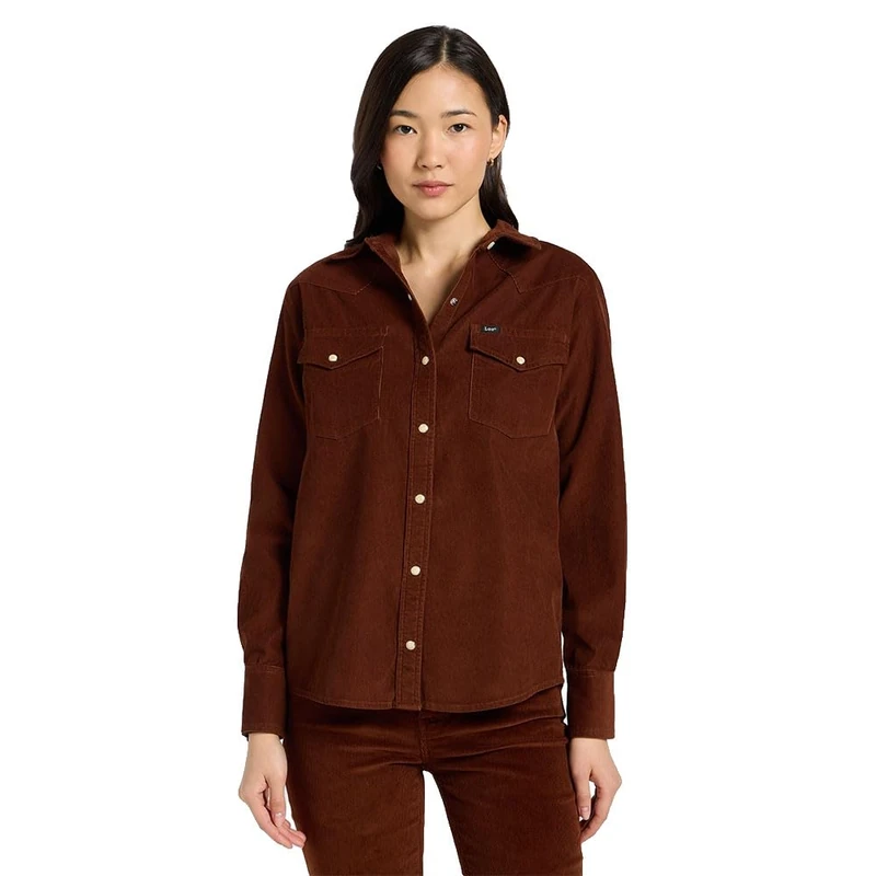 Lee Women's Regular Western Shirt, Luxe Brown, XL