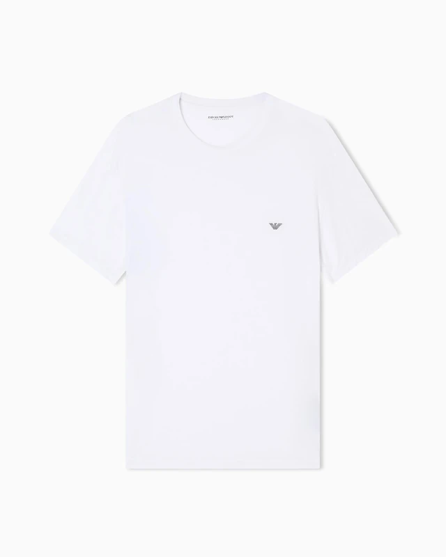 Man's Soft Modal Crew Neck T-Shirt White L Fitted FIT