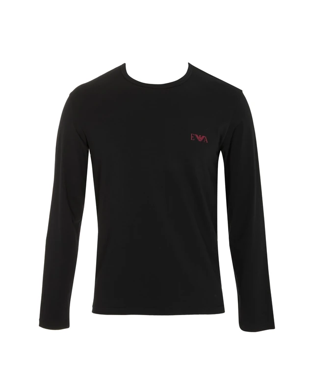 Man's Bold Monogram Long Sleeve Crew Neck T-Shirt Black XL