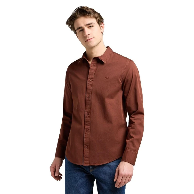 Lee Men's Patch Shirt, Luxe Brown, S