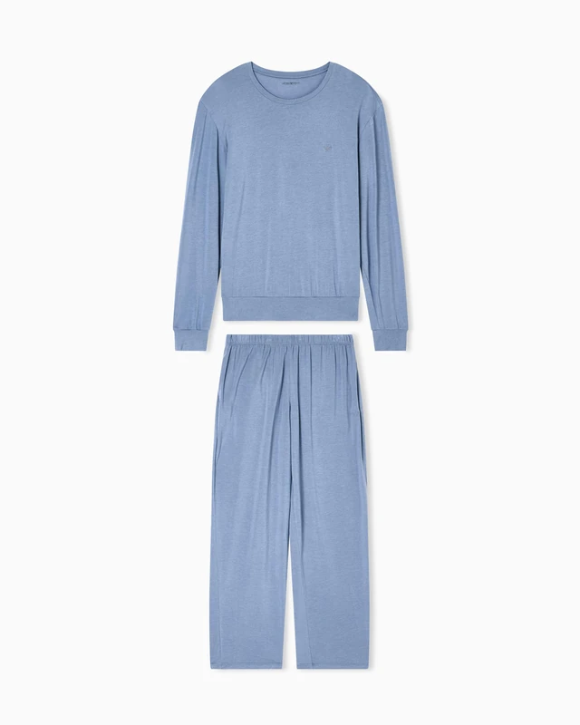 Emporio Armani MAN'S TECH WOOL LONG PAJAMAS GREY S