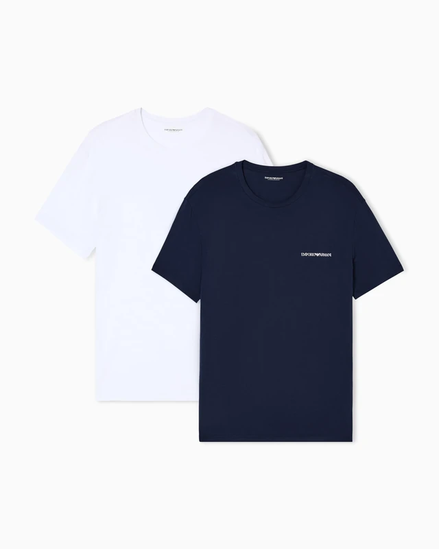 Man's ECO Viscose 2-Pack Crew Neck T-Shirt Blue M Fitted FIT