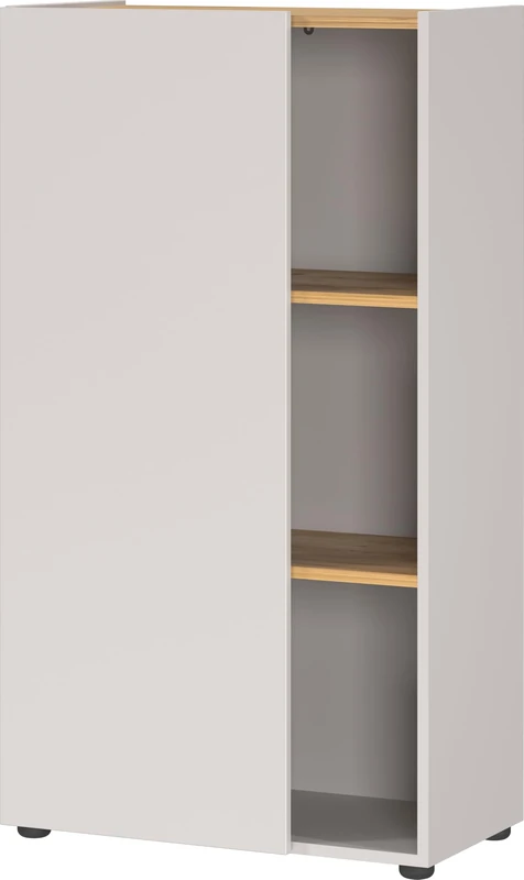 Germania GW-ADRANO Filing cabinet 2232-605, in Cashmere/Navarra-oak repro, with one door, handleless design, 61 x 110 x 34 cm (W/H/D)