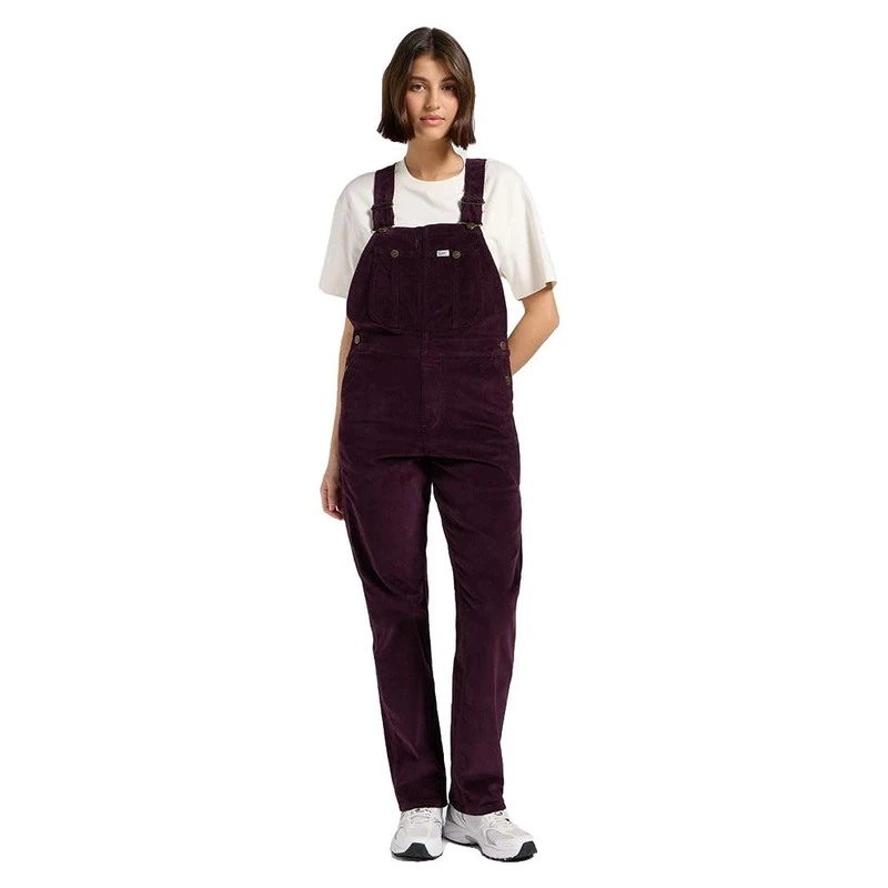Lee Women's Straight Bib Jumpsuit, Deep Wine, M
