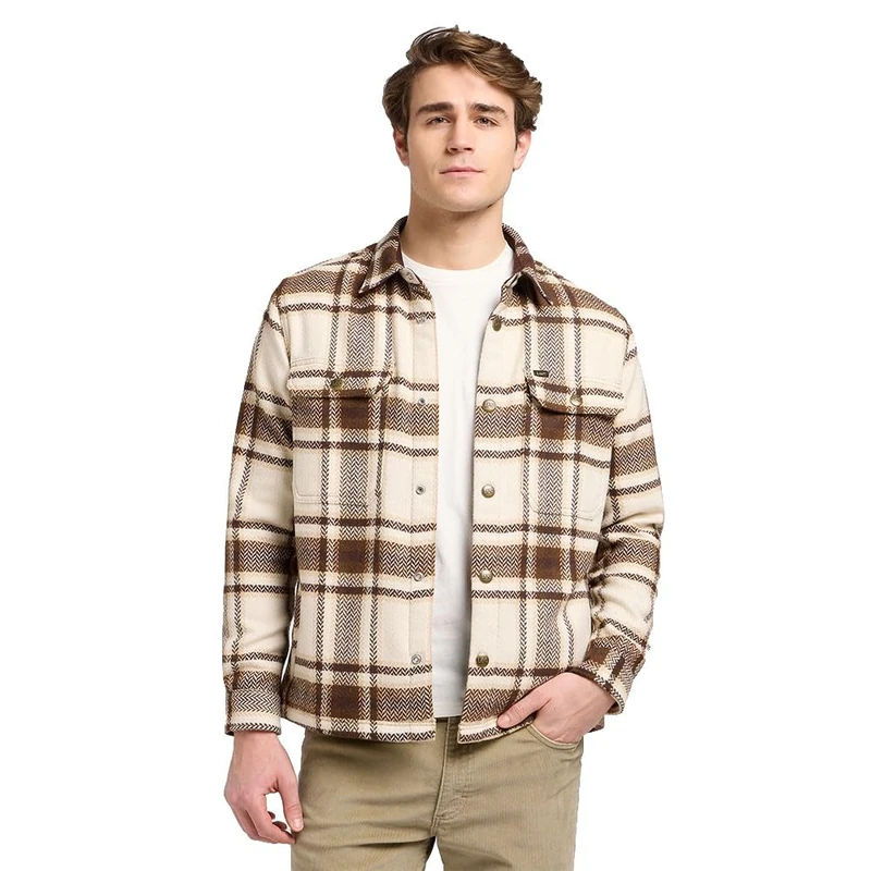 Lee Men's Relaxed Overshirt Shirt, Arabica Plaid, XXL