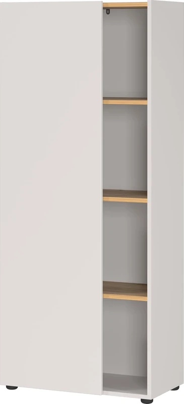 Germania GW-ADRANO Filing cabinet 2233-605, in Cashmere/Navarra-oak repro, with one door, handleless design, 61 x 145 x 34 cm (W/H/D)