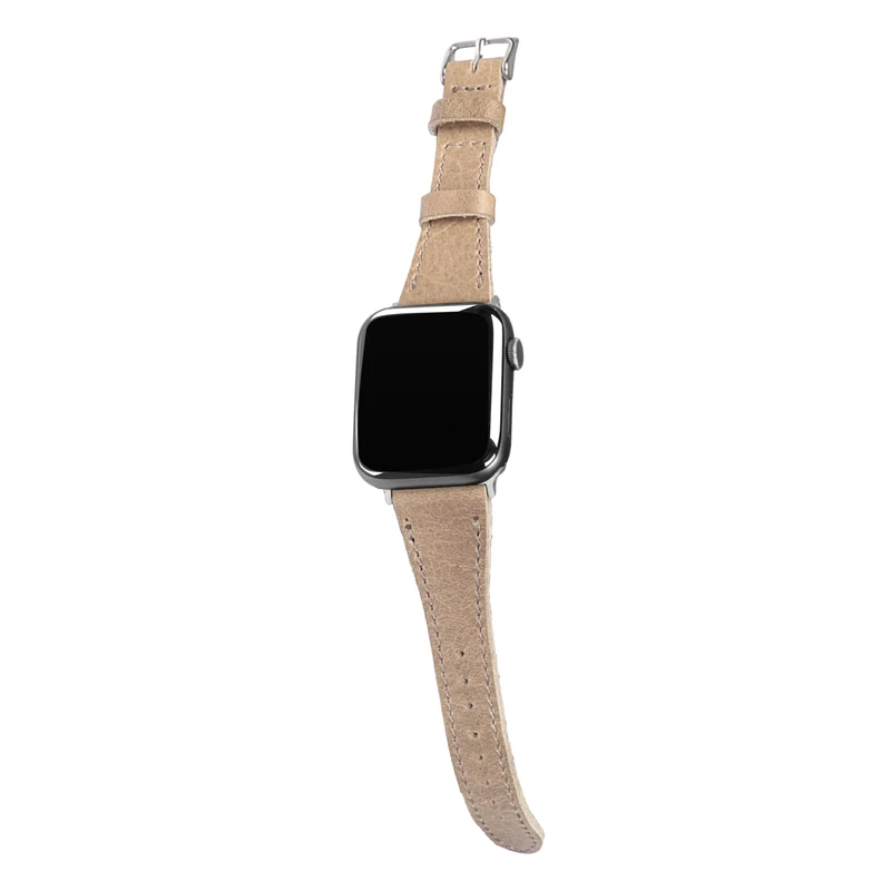 MegaGear Top Grain Leather Apple Watch Band Strap - Replacement Men & Women 42mm - 49mm and 38mm - 41mm, Apple Watch Series Ultra, Ultra2, 10, 9, 8, 7, 6, 5, 4, 3, SE
