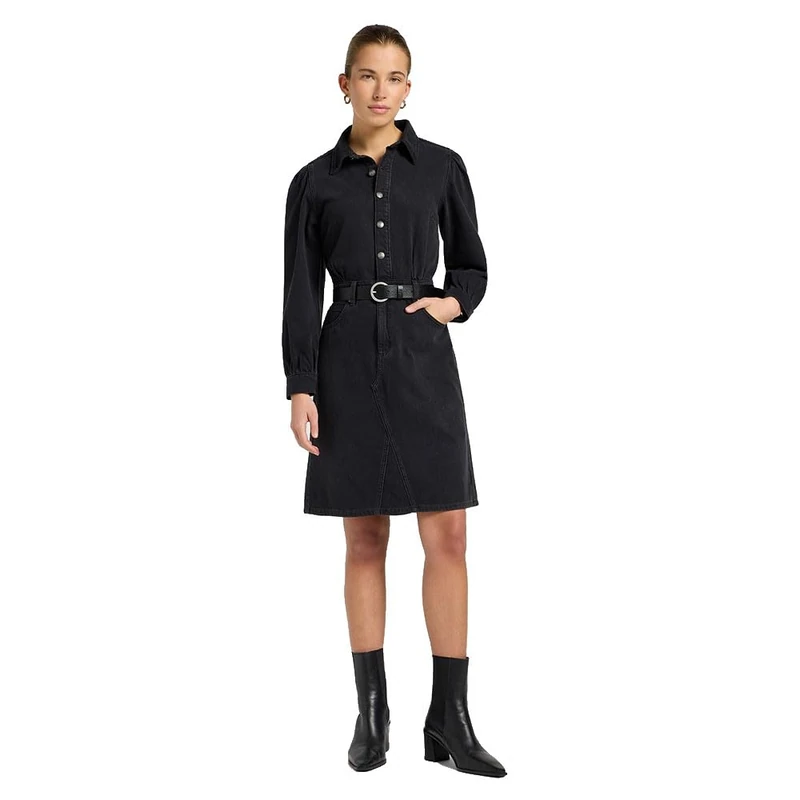 Lee Women's Long Sleeve Dress Casual, Dark Memory, XL