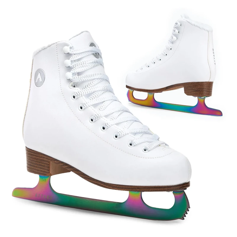 ATTABO Lily Figure Skates Women's Ice Skates in White Size 41 EU Advanced Ice Skates Lace Closure Strong Ankle Support Durable Stainless Steel Blade Classic Design