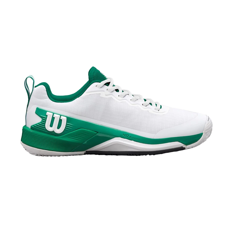 Wilson Rush Pro 4.5 Clay Men's Tennis Shoes, Made with Breathable Mesh, Providing Exceptional Support and Abrasion Resistance, Great for Lightweight Cushioning, Colour: White/Bosphorus/Black, Size: 7