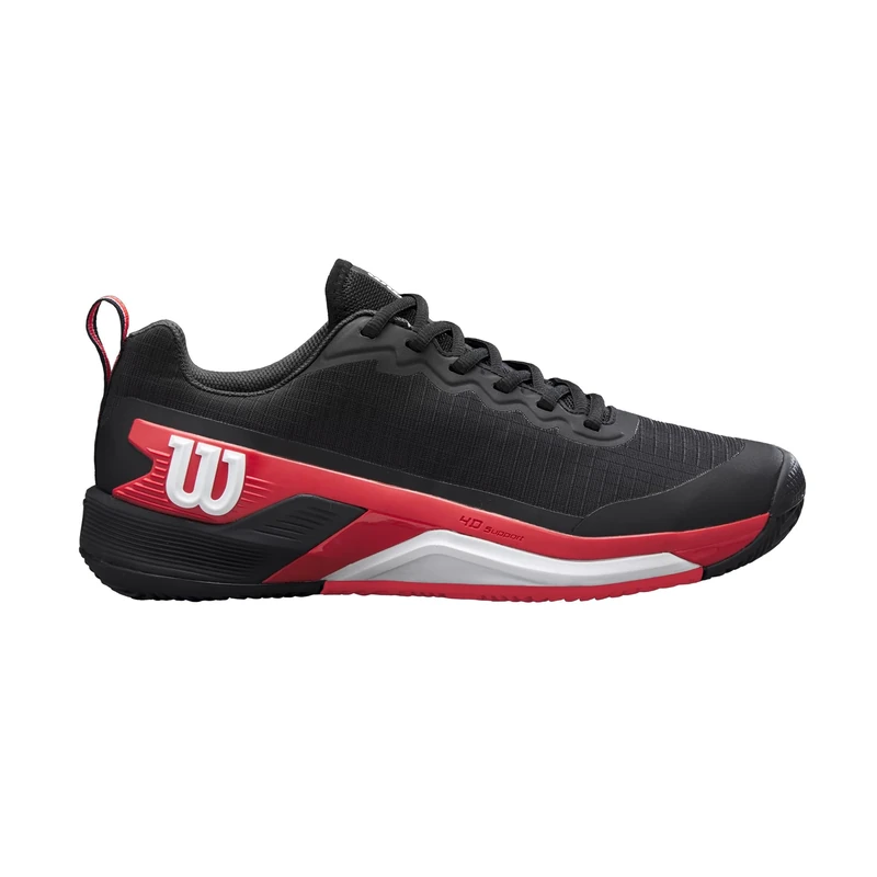 Wilson Men's Rush PRO 4.5 Clay Tennis Shoe, Black/Infrared/White, 12 UK