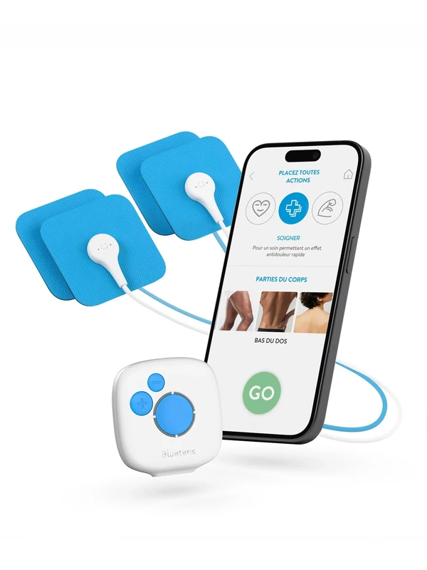 Bluetens Classic 2 Connected TENS/EMS Electrostimulator – Device for Muscle Stimulation and Pain Relief for Therapy, Relaxation, Rehabilitation, and Sports Massage Through Electro-Stimulation.