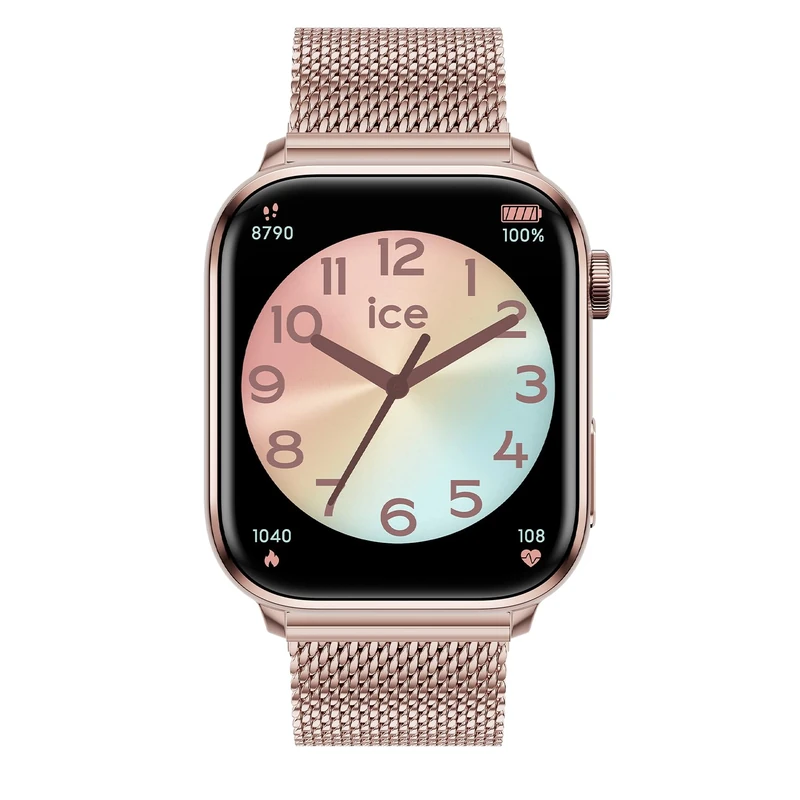 ICE-WATCH Unisex Digital Quartz Smartwatch Ice Smart 2.0 - Rose Gold - Milanese