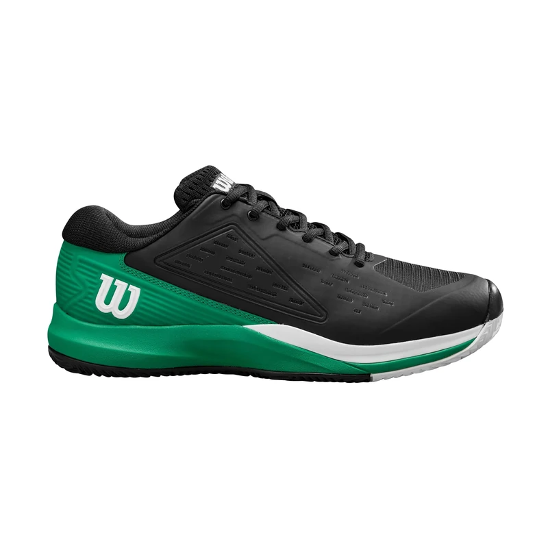 Wilson Rush Pro Ace Clay Men's Tennis Shoes, Provide a Secure Fit and Dynamic Support, Made from Breathable Mesh, Great for Clay Courts, Colour: Black/Bosphorus/White, Size: 8