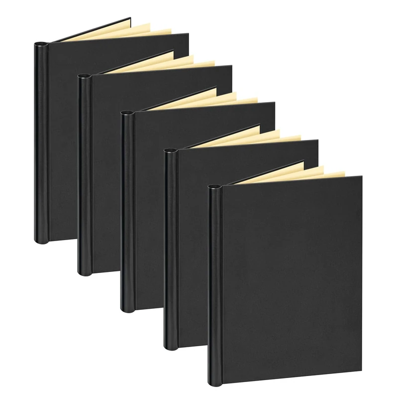 VELOFLEX 4944085 Binder DIN A4 with Leather Grain Capacity 20 mm Pack of 5 Black