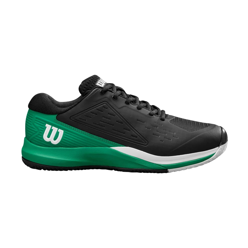 Wilson Rush Pro Ace Clay Men's Tennis Shoes, Provide a Secure Fit and Dynamic Support, Made from Breathable Mesh, Great for Clay Courts, Colour: Black/Bosphorus/White, Size: 10.5