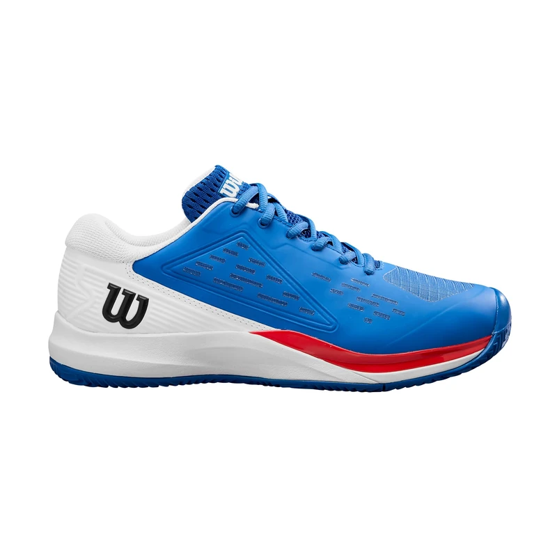 Wilson Rush Pro Ace Clay Men's Tennis Shoes, Provide a Secure Fit and Dynamic Support, Made from Breathable Mesh, Great for Clay Courts, Colour: Deja Vu Blue/White/Infrared, Size: 11.5
