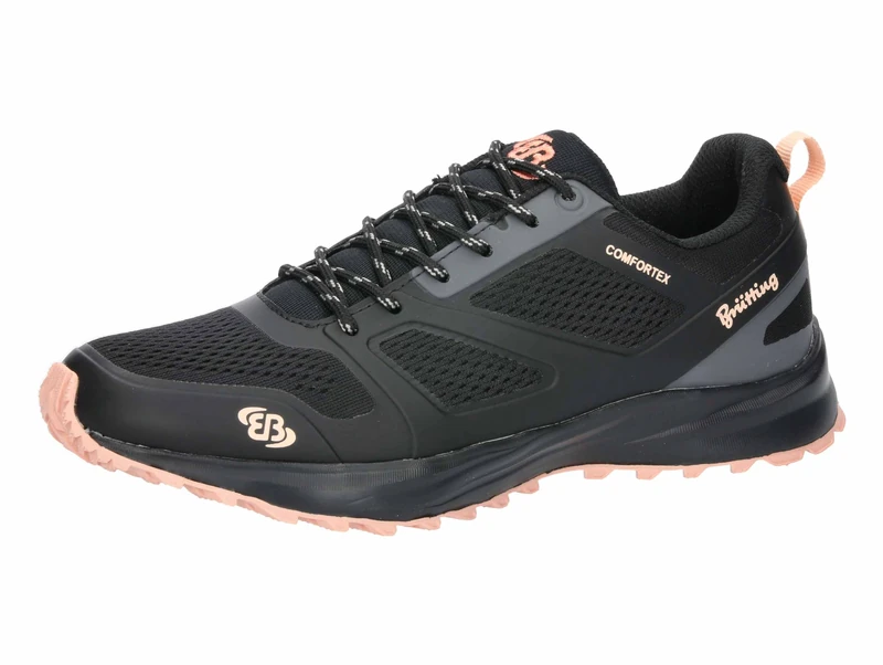 Brütting Unisex Mount Ray Trekking Shoes, Black/Grey/Salmon, 43 EU, Black Grey Salmon, 9 UK