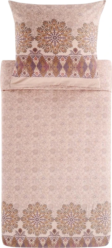 Bassetti Sigurta 9330156 Bed Linen + 1 Pillowcase Made of 100% Cotton Satin in Beige 41, Dimensions: 155 x 220 cm + 1 K 80 x 80 cm