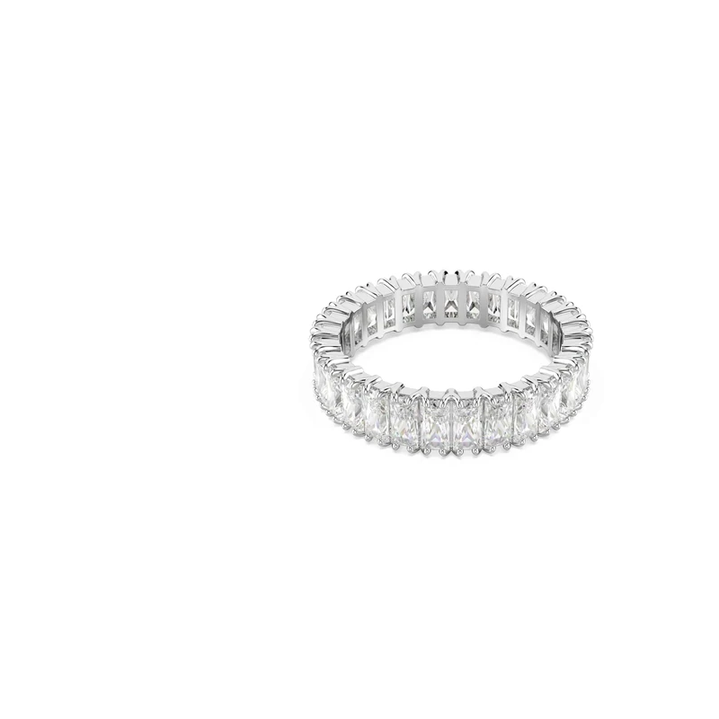 Swarovski Matrix Ring, Baguette Cut, White, Silver-Tone Finish