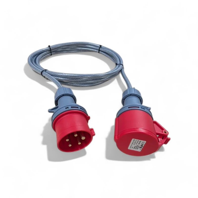 3 Phase 32A 5 Pin 415V Extension Lead 3m IP44 Red IEC 60309 3P+N+E SY Heavy Duty Armoured Cable PAT Tested 3 Metre