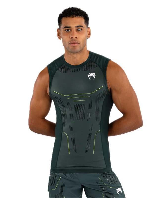 Venum Technical 3.0 Sleeveless Rashguard - Forest Green - XS