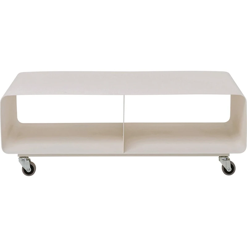 Kare Design Lowboard Lounge M, Creme, Metal, Modern, Rollable Shelf Storage, Space-Saving Furniture, Room Decor, Home Decor for Living Room, Bedroom, 90x30x42 cm (H/W/D)