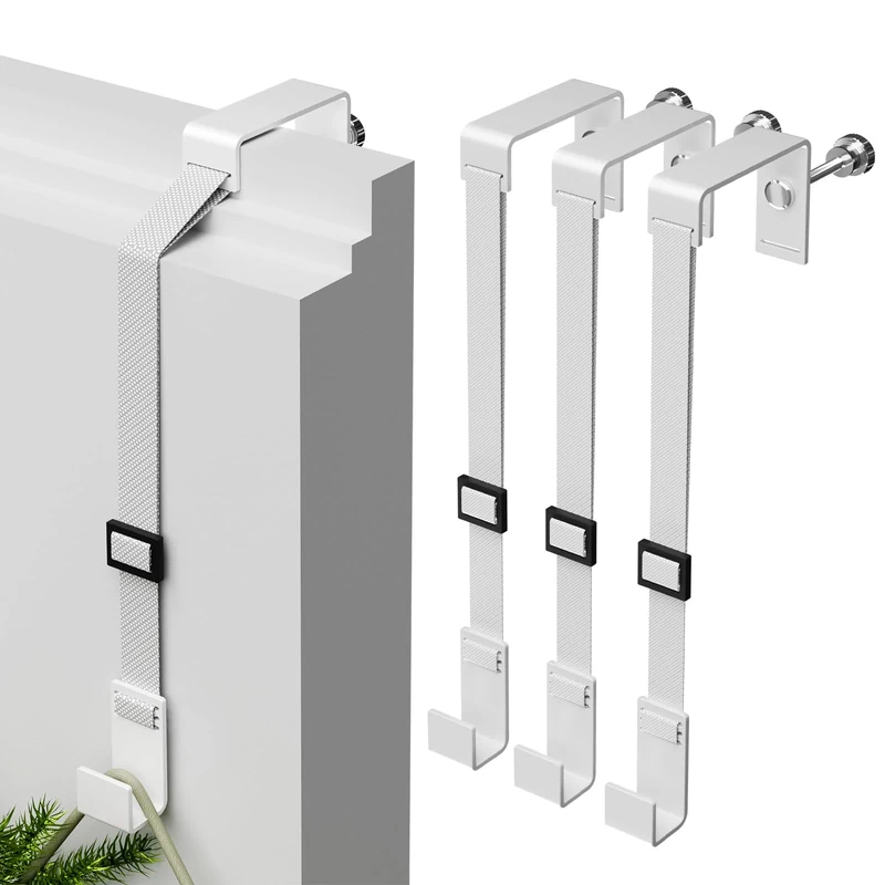 ytorgr 3PCS White Wreath Hangers - Adjustable Over Door Hook