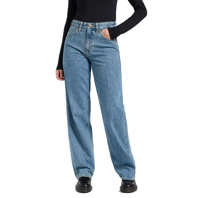 Lee Women's Rider Loose Straight Fit Straight Leg Jeans, Hidden Isle, 30W x 33L