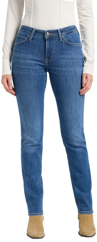 Lee Women's Elly Slim Straight Fit Straight Leg Jeans, Hidden Lagoon, 34W x 31L