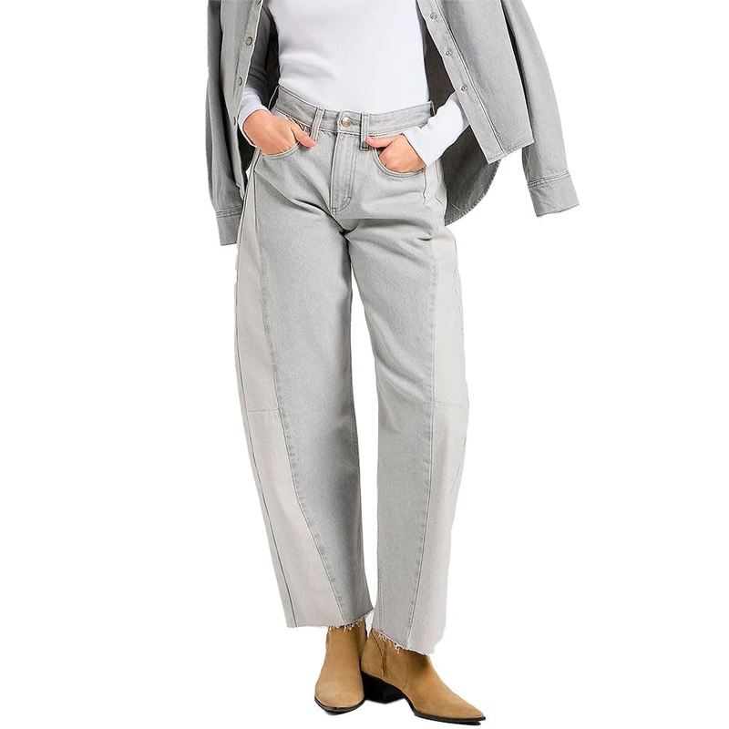 Lee Women's Rider Barrel Jeans, Dusk Gray, 30W x 33L