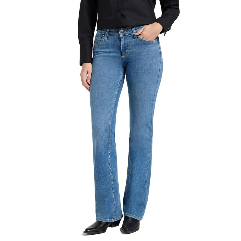 Lee Women's Flap Pocket Jessica Bootcut Fit Bootcut Leg Jeans, Denim Get Em, 28W x 33L
